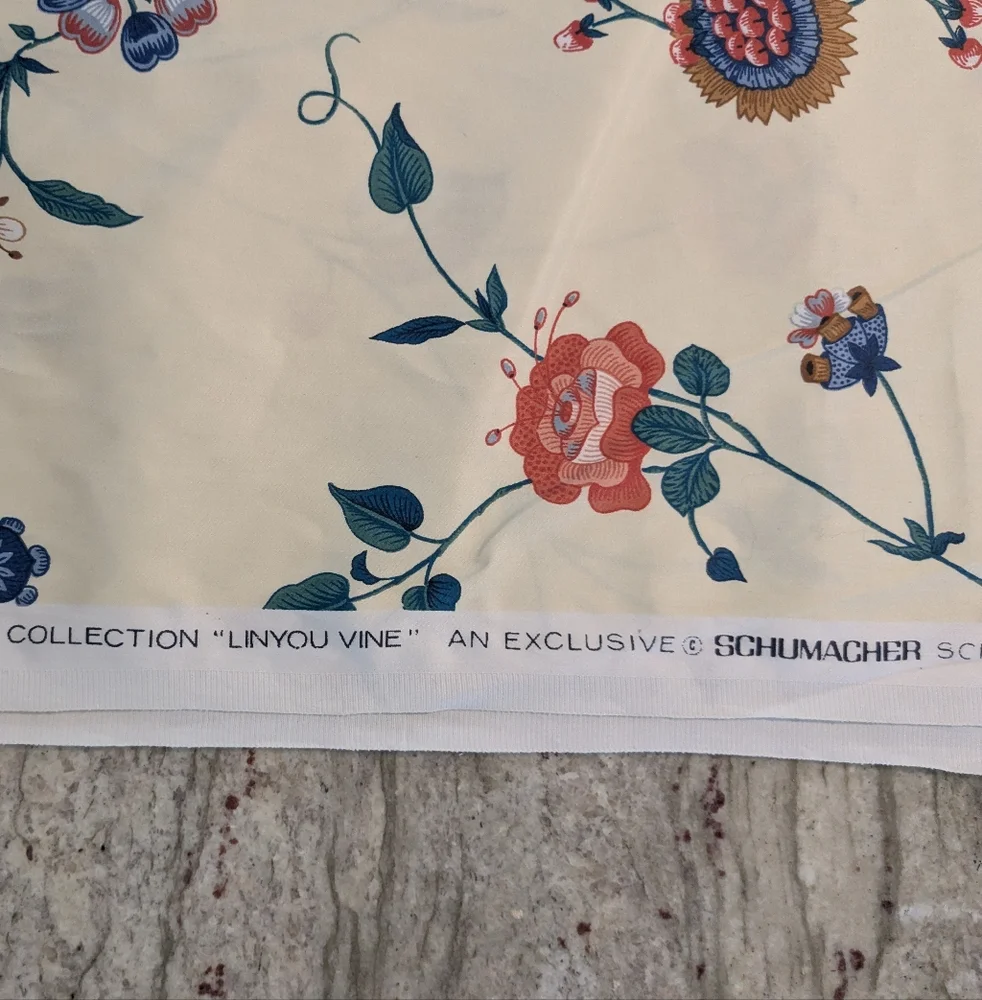 Fabric NWOT Schumacher Screen Print By The Yard Linyou Vine VTG Empress Of China